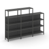 Shelf System Трехсекционный стеллаж четырех/трехярусный SN.STM-432 Антрацит/Металл Антрацит 2370*400