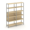Shelf System Двухсекционный стеллаж пятиярусный SN.STM-521 Акация Лорка/Металл Серый 1590*400*1980