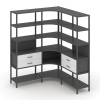 Shelf System Трехсекционный угловой стеллаж пятиярусный с ящиками SN.STMU-531 Антрацит/Белый/Металл