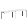Metal System Quattro Рабочая станция на 2 места на П-образном м/к 40БП.СМ-2.2 Белый/Металл Антрацит