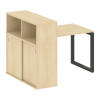 Metal System Quattro Стол письменный с шкафом-купе на О-образном м/к 50БО.РС-СШК-3.1 Т Акация Лорка/