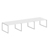 Metal System Quattro Перег. стол (3 столешницы) на О-оразном м/к 40БО.ПРГ-3.3 Белый/Металл Серый 420