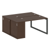 Metal System Quattro Рабочая станция с шкафом-купе на О-образном м/к 50БО.РС-СШК-1.2 Т Венге Цаво/Ме