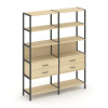Shelf System Двухсекционный стеллаж пятиярусный с ящиками SN.STM-522 Акация Лорка/Металл Антрацит 15