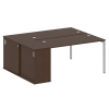 Metal System Quattro Рабочая станция с шкафом-купе на П-образном м/к 40БП.РС-СШК-1.3 Т Венге Цаво/Ме