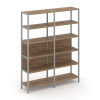 Shelf System Двухсекционный стеллаж пятиярусный SN.STM-521 Дуб Табак/Металл Серый 1590*400*1980