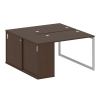 Metal System Quattro Рабочая станция с шкафом-купе на О-образном м/к 40БО.РС-СШК-1.1 Т Венге Цаво/Ме
