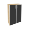 Onix Шкаф средний широкий O.ST-2.4 R black Тиквуд Светлый/Стекло Black 800*420*1207
