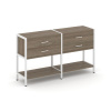 Shelf System Двухсекционный стеллаж двухярусный с ящиками SN.STM-222 Вяз Благородный/Металл Белый 15