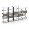 Shelf System Пятисекционный стеллаж пятиярусный с ящиками SN.STM-551 Белый/Вяз Благородный/Металл Че