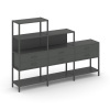 Shelf System Трехсекционный стеллаж четырех/трех/двухярусный с ящиками SN.STM-431 Антрацит/Металл Ан