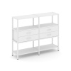 Shelf System Двухсекционный стеллаж трехярусный с ящиками SN.STM-322 Белый/Металл Белый 1590*400*124