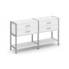 Shelf System Двухсекционный стеллаж двухярусный с ящиками SN.STM-222 Белый/Металл Серый 1590*400*879