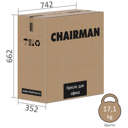 Кресло для персонала CHAIRMAN 500 ЛЮКС (LUX) Б/П черный