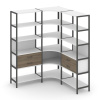 Shelf System Трехсекционный угловой стеллаж пятиярусный с ящиками SN.STMU-531 Белый/Вяз Благородный/