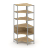 Shelf System Односекционный угловой стеллаж пятиярусный SN.STMU-511 Тиквуд Светлый/Металл Серый 810*