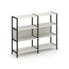 Shelf System Двухсекционный стеллаж трехярусный SN.STM-321 Дуб Наварра/Металл Черный 1590*400*1246