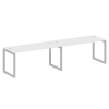 Metal System Quattro Рабочая станция на 2 места на О-образном м/к 50БО.СМ-2.4 Белый/Металл Серый 320
