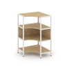 Shelf System Односекционный угловой стеллаж трехярусный SN.STMU-311 Тиквуд Светлый/Металл Белый 810*