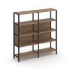 Shelf System Двухсекционный стеллаж четырехярусный SN.STM-421 Дуб Табак/Металл Черный 1590*400*1613