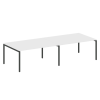 Metal System Quattro Переговорный стол (2 столешницы) на П-образном м/к 40БП.ПРГ-2.4 Белый/Металл Ан