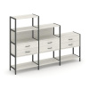 Shelf System Трехсекционный стеллаж четырех/трех/двухярусный с ящиками SN.STM-431 Дуб Наварра/Металл