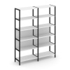 Shelf System Двухсекционный стеллаж пятиярусный SN.STM-521 Белый/Металл Черный 1590*400*1980