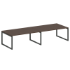 Metal System Quattro Переговорный стол (2 столешницы) на О-образном м/к 50БО.ПРГ-2.5 Венге Цаво/Мета
