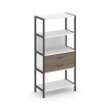 Shelf System Односекционный стеллаж четырехярусный с ящиками SN.STM-412 Белый/Вяз Благородный/Металл