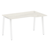 Metal System Стол криволинейный правый на А-образном м/к БА.СА-2 (R) Дуб Наварра/Металл Белый 1400*9