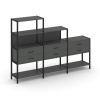 Shelf System Трехсекционный стеллаж четырех/трех/двухярусный с ящиками SN.STM-431 Антрацит/Металл Че