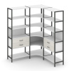 Shelf System Трехсекционный угловой стеллаж пятиярусный с ящиками SN.STMU-531 Белый/Дуб Наварра/Мета