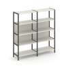Shelf System Двухсекционный стеллаж четырехярусный SN.STM-421 Дуб Наварра/Металл Антрацит 1590*400*1