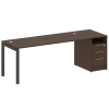 Metal System Quattro Рабочая станция с тумбой на П-образном м/к 50БП.РС-СТП-1.5 Венге Цаво/Металл Ан