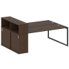 Metal System Quattro Рабочая станция с шкафом-купе на О-образном м/к 40БО.РС-СШК-2.5 Т Венге Цаво/Ме