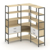 Shelf System Трехсекционный угловой стеллаж пятиярусный с ящиками SN.STMU-531 Акация Лорка/Белый/Мет