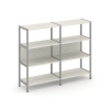 Shelf System Двухсекционный стеллаж трехярусный SN.STM-321 Дуб Наварра/Металл Серый 1590*400*1246