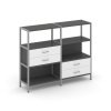 Shelf System Двухсекционный стеллаж трехярусный с ящиками SN.STM-323 Антрацит/Белый/Металл Серый 159