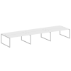 Metal System Quattro Рабочая станция на 6 раб. мест на О-образном м/к 40БО.СМ-6.5 Белый/Металл Серый