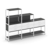 Shelf System Трехсекционный стеллаж четырех/трех/двухярусный с ящиками SN.STM-431 Антрацит/Белый/Мет