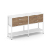 Shelf System Двухсекционный стеллаж двухярусный с ящиками SN.STM-222 Белый/Дуб Табак/Металл Белый 15