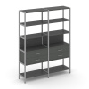 Shelf System Двухсекционный стеллаж пятиярусный с ящиками SN.STM-522 Антрацит/Металл Серый 1590*400*
