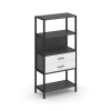 Shelf System Односекционный стеллаж четырехярусный с ящиками SN.STM-412 Антрацит/Белый/Металл Черный