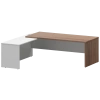 Стол руководителя левый KZP-22L Темный шимо/Белый 2200x2000x750 Кортез