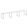 Metal System Quattro Рабочая станция на 3 места на О-образном м/к 40БО.СМ-3.3 Белый/Металл Серый 420