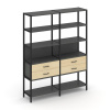 Shelf System Двухсекционный стеллаж пятиярусный с ящиками SN.STM-522 Антрацит/Акация Лорка/Металл Че