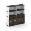 Concept Распаш. шкаф опорный/приставной с надставкой выс. CN.SOPR-008 W Дуб Мали/Белый Бриллиант/Мет