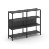 Shelf System Двухсекционный стеллаж трехярусный SN.STM-321 Антрацит/Металл Черный 1590*400*1246