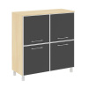 Yalta Шкаф квадратный LT.SD-1.2 R black Акация Лорка/Стекло Black 1098*452*1168