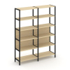 Shelf System Двухсекционный стеллаж пятиярусный SN.STM-521 Акация Лорка/Металл Черный 1590*400*1980